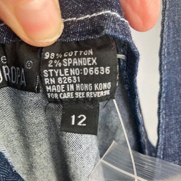 Vintage Boutique Europa Denim Maxi Dress 12 Side Buttons Pockets Stretch NWOT - Picture 6 of 11
